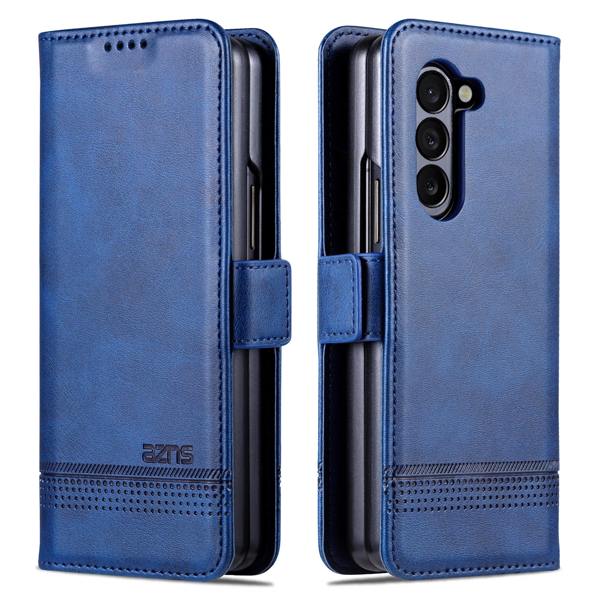 

For Samsung Galaxy Z Fold6 5G Case Wallet PU Leather+PC Phone Cover Blue