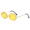 Black Metal Oval Women's Sunglasses Trend  Vintage Rimless Sunglasses For Women Fashion Designer Small Shades UV400 Oculus