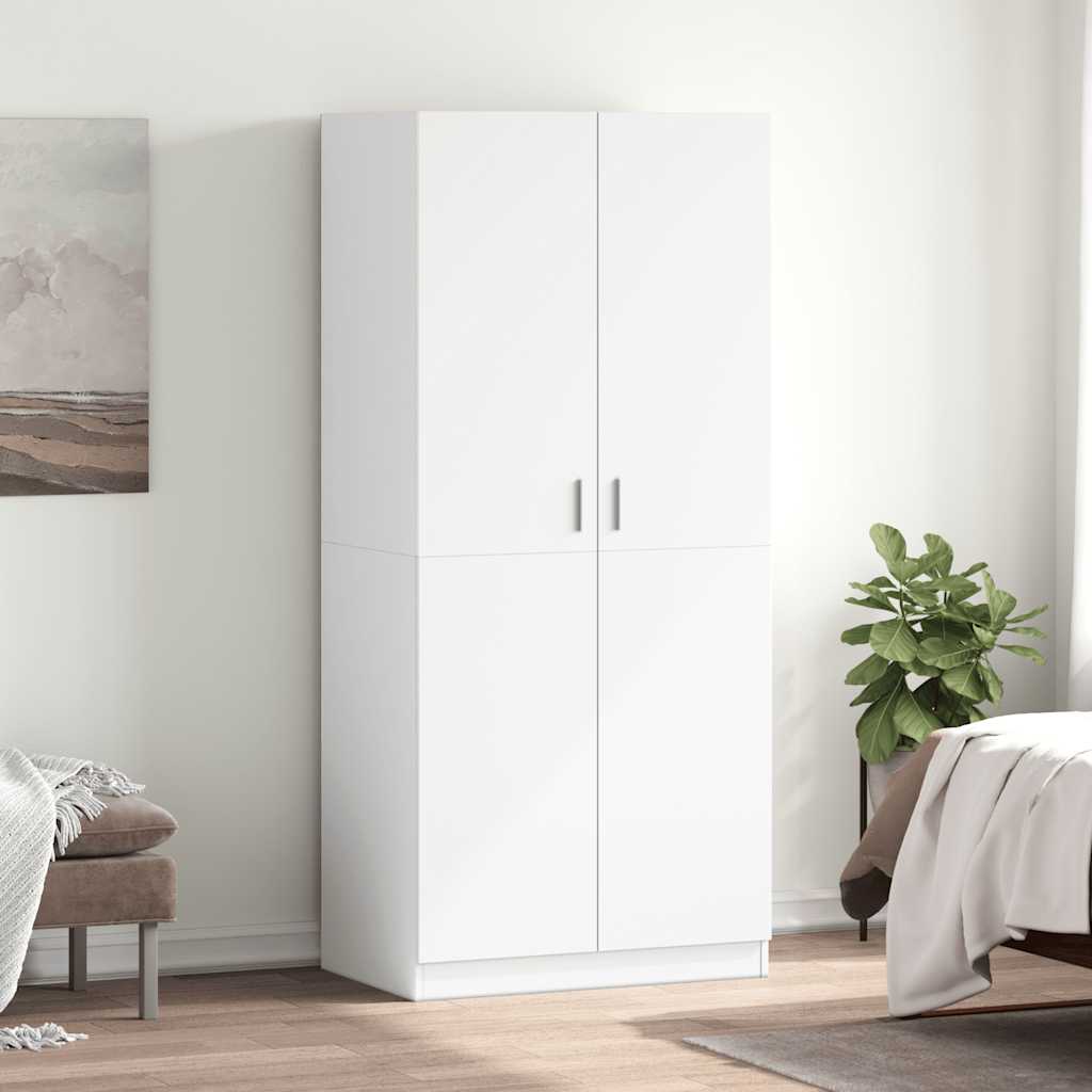White Wardrobe 80 x 52 x 180 cm Particleboard