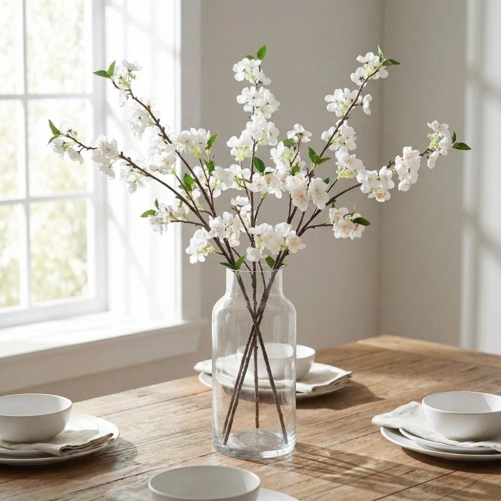 Real Touch Artificial Pear Blossom Flowers Plum Blossom Realistic Simulation Pear Blossom Artificial 91cm Fake Flower