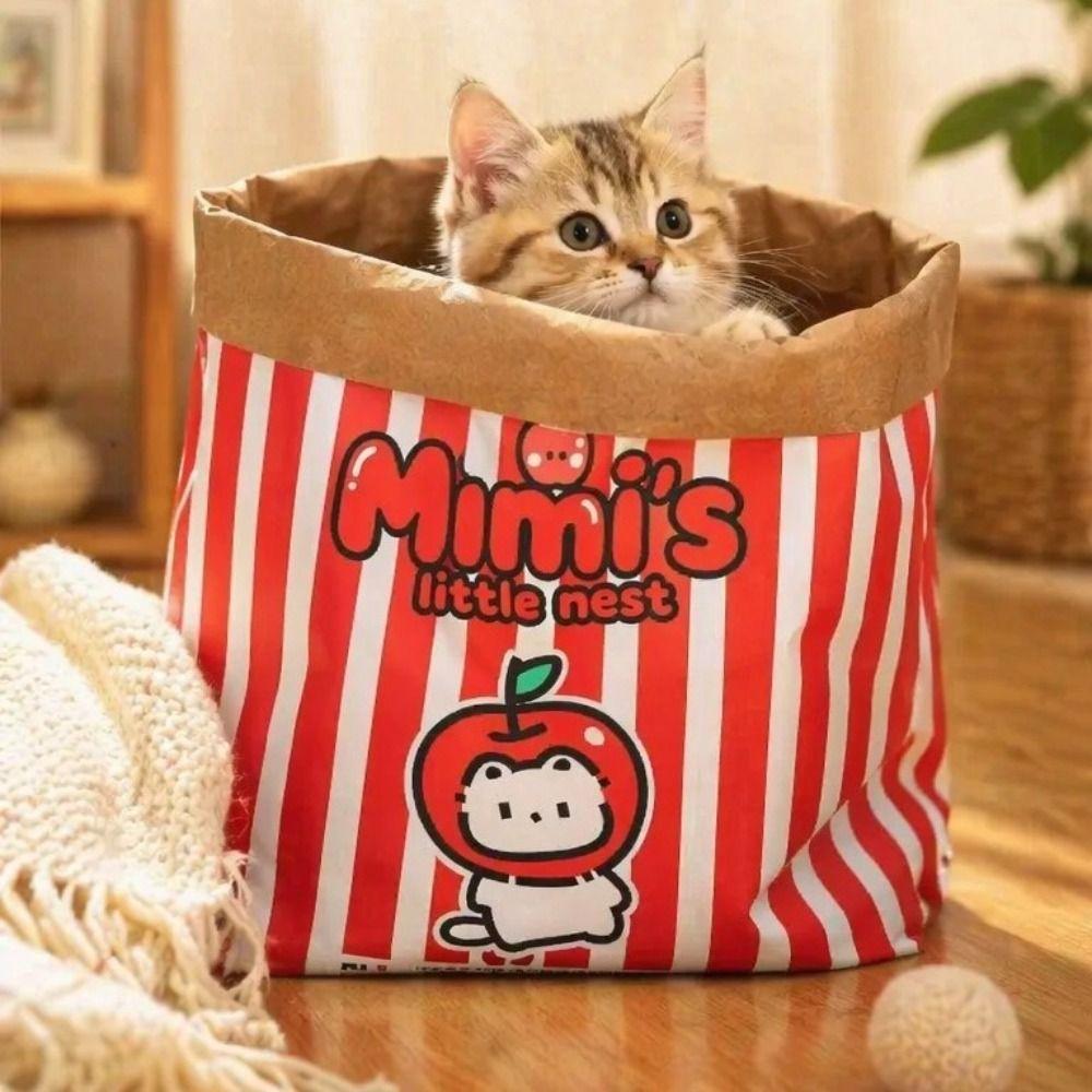 Hide-and-seek Kraft Paper Tunnel Chew Cat and Dog Kraft Paper Bag Creative Kraft Paper Cat Toy