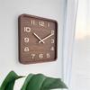 Wall Clock Wood Square Wall Clock Vintage Clock Walnut Mute Chinese Simple Seat Clock No Punch Living Room Wall Clock Alarm Clock Wall Clocks(Medium)