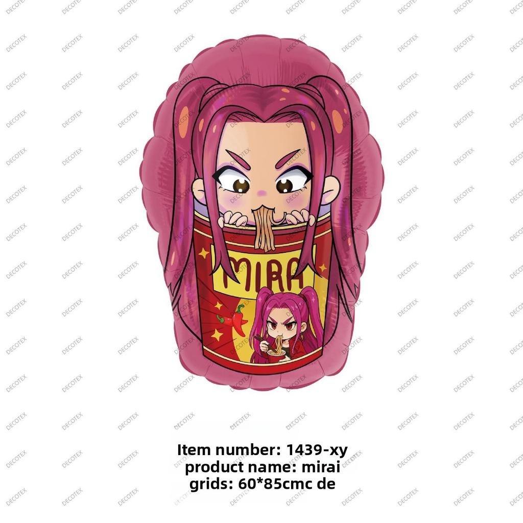 HUNTRXX Balloons 18 Inch, 5PCS Anime Character Party Decorations, MIRA ZOEY RUMI for Birthday Festival Decoration, Cartoon Theme Balloon Set