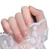 Hand-painted Floral Blush False Nails For Cute And Elegant Look