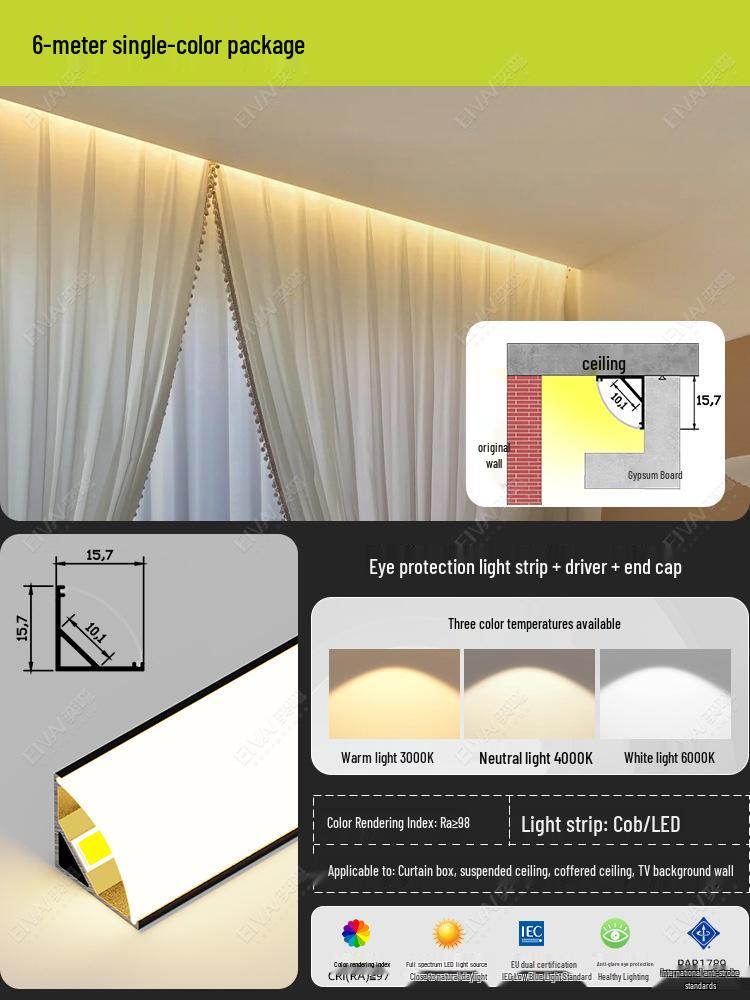 45-Grad schräger LED-Vorhanglichtstreifen für Wohnzimmer & Balkon
