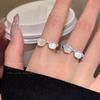 Luxury-lite zirconia eyeglass ring for women, high-end finger ring for the index finger, small-scale layered wearing, adjustable finger ring.