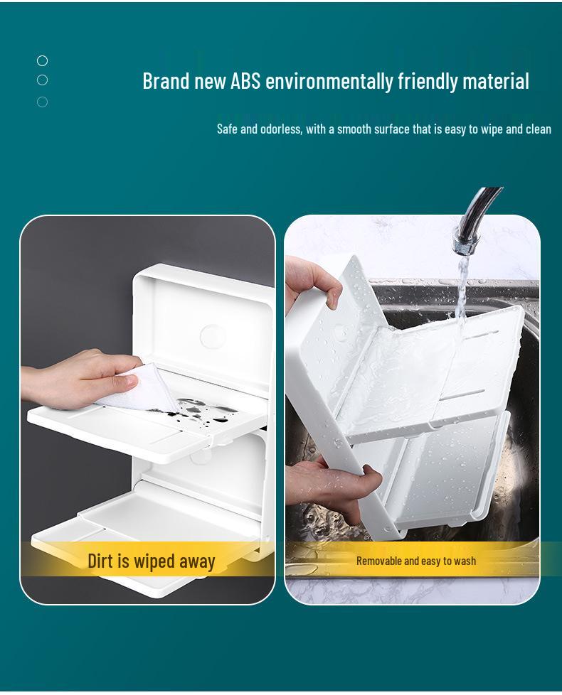 Extendable Wall-Mounted Plastic Dish Rack: Folding Kitchen Prep and Plate Storage Solution