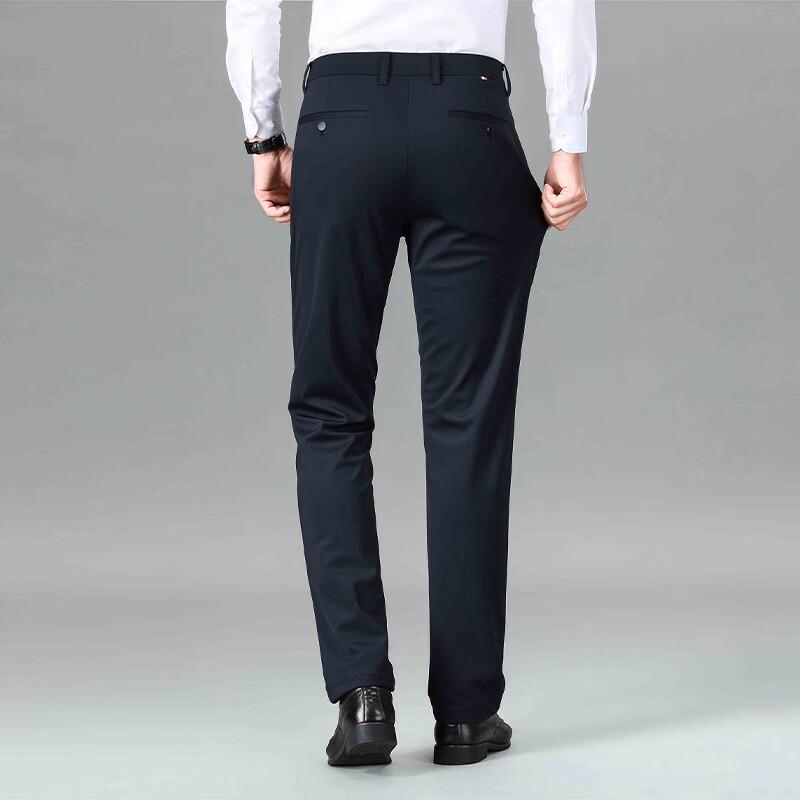 ROMON Men's Thickened Business Casual Straight Leg Pants