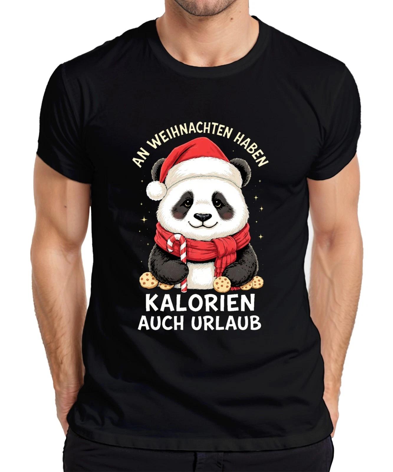 Kalorien haben Urlaub Weihnachten Panda Zuckerstange Kekse lustig Herren T-Shirt XS