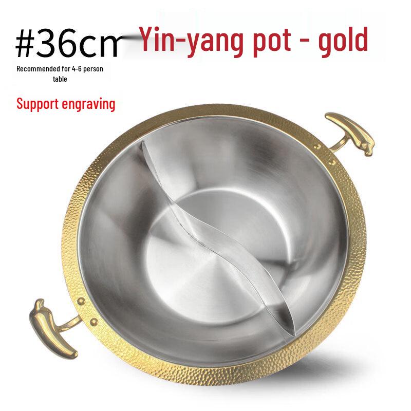 ChuyiQi 304 Stainless Steel Divided Hot Pot