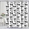 Shower Curtain Bows Black And White Bow Shower Curtain, Cute Black Bow Bathroom Decor Aesthetic Waterproof Fabric Shower Curtain