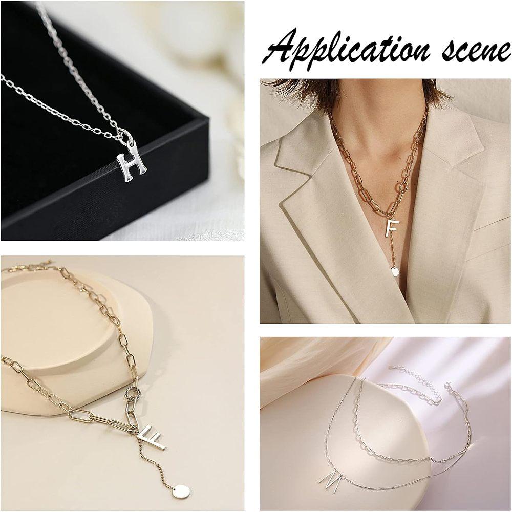 201 Stainless Steel Charms Laser Cut Alphabet Stainless Steel Color 26pcs/box