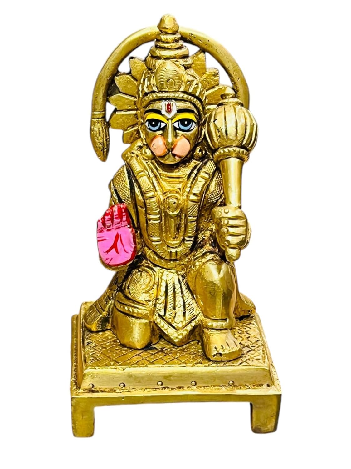 100% Pure Brass Hanuman Murti For Home Puja, Lord Bala Ji Hanuman Idol - 11 Cm