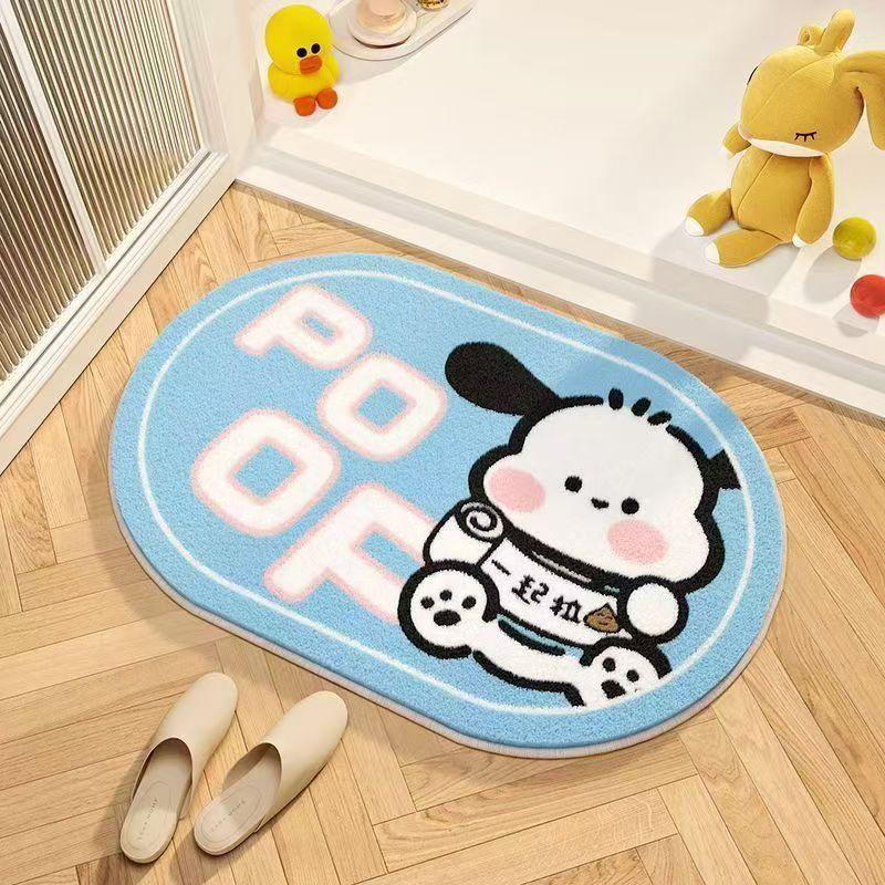 Cartoon Cute Cashmere Floor Mat Toilet Entrance Door Water Absorption Anti Slip Wear Resistant Carpet Household Bathroom Soft Foot Mat