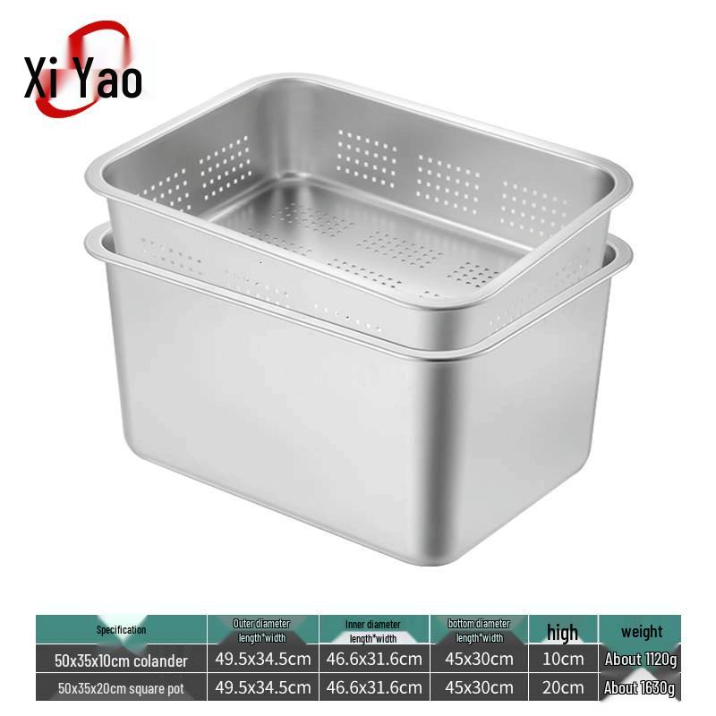 Xiyao 304 Edelstahl Perforiertes Abtropfschalen-Set