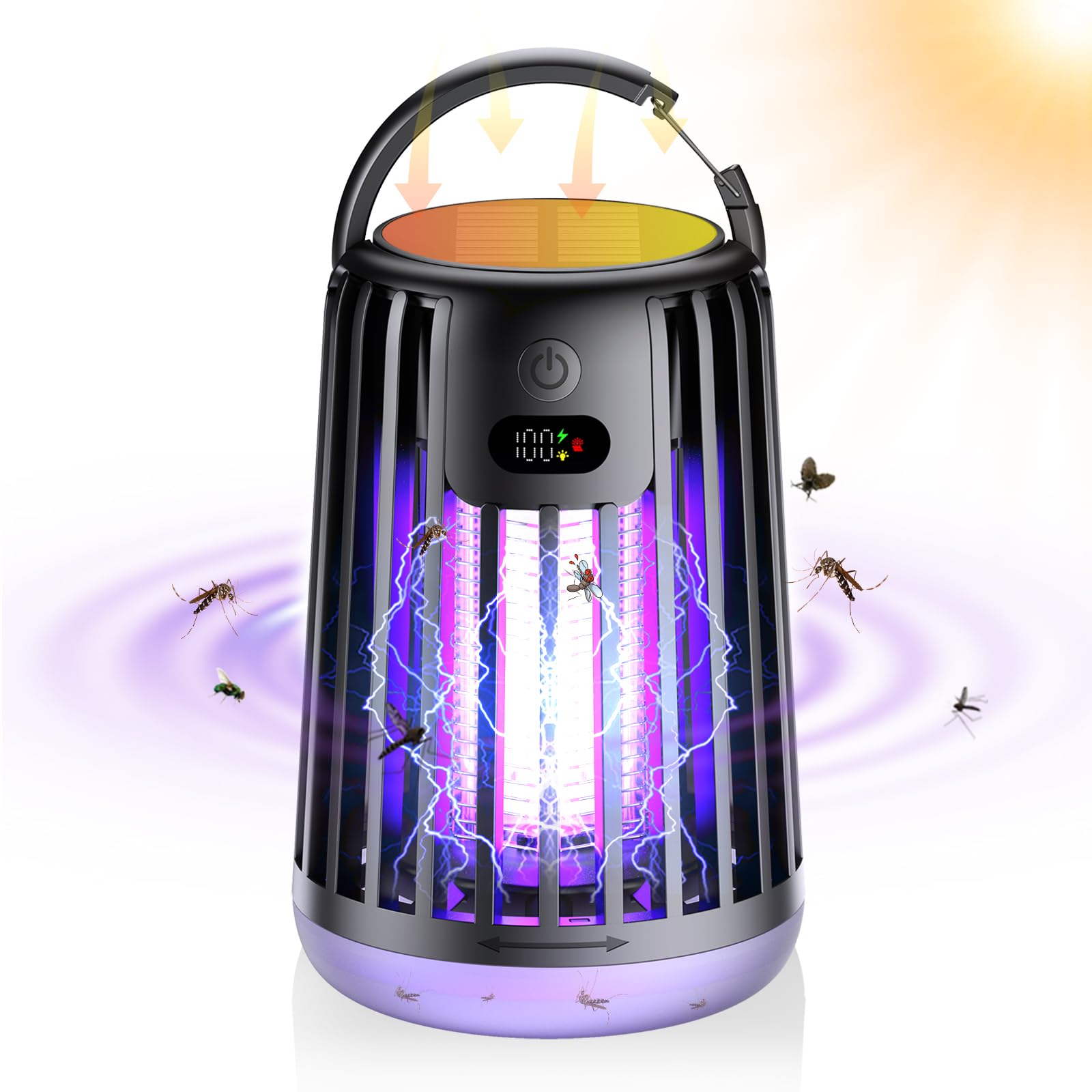 Smalife Electric Insect Killer, Solar Rechargeable [2026 Industry New Development - Insect Killer Lamp & Lighting] Electric Mosquito Killer for Outdoo
