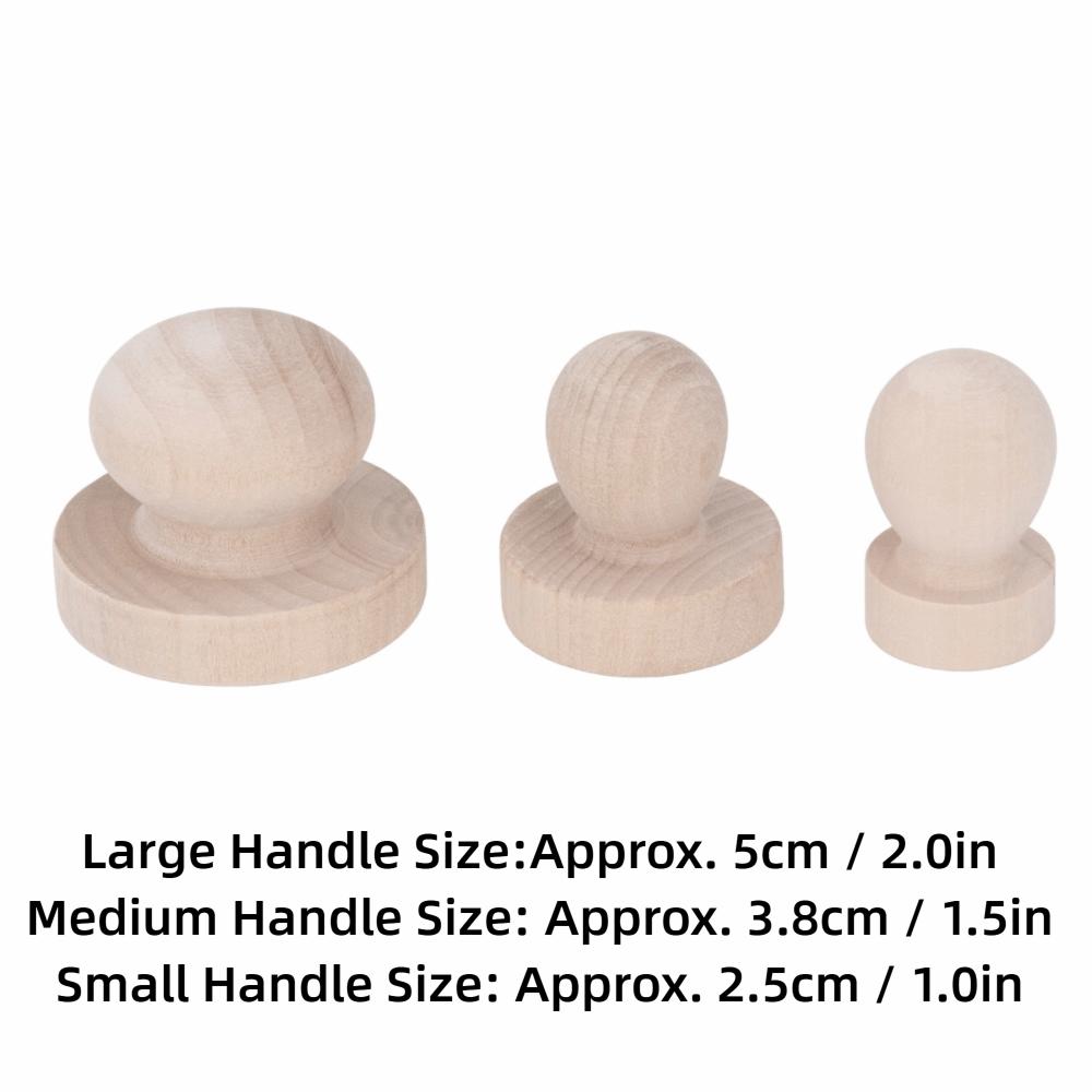 15pcs Wood Stamps Pinewood Wooden Stamp Handle Smoothing Surface Comfortable Grip Stamp Handle Wood Knobs Embossing Stamper