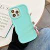 Solid color Macaron wave for iPhone15 mobile phone case Apple 16Pro large hole 12/13ins wind 15 full