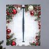 NEW Christmas Drape 2 Pieces Christmas Ball Print Cover 2D Flat Printed Festive Drapes With Snowflake And Pine Branch Pattern