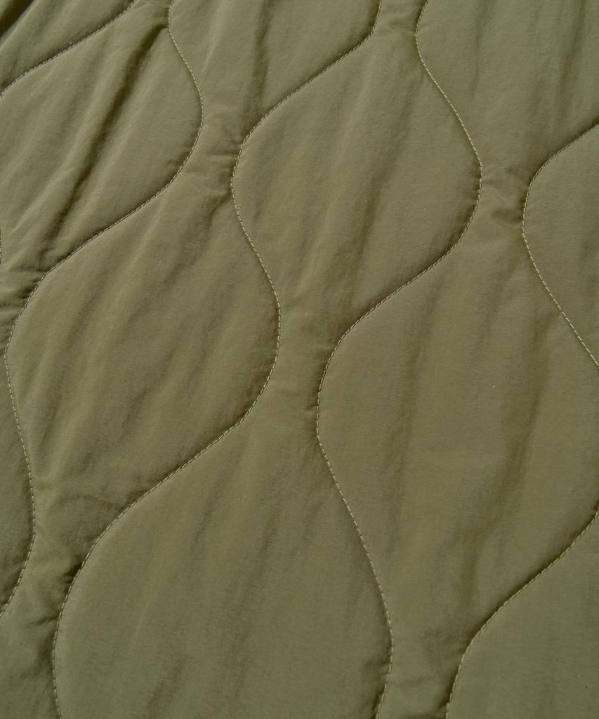 Phyps Motorcycle Quilting Collarless Jacket Khaki