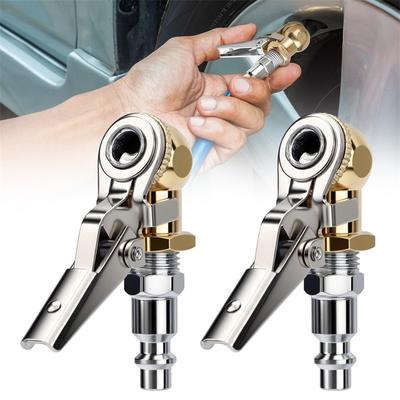 2Pcs Closed Ball Tire 1/4Inch Fnpt Durable Closed Flow Tire Inflator Air Car Tire Air Chuck Inflator Pump Valve Connector