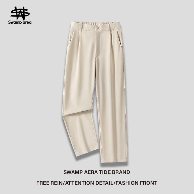 SWAMP AREA Men's Japanese Style Draped Wide-Leg Suit Pants