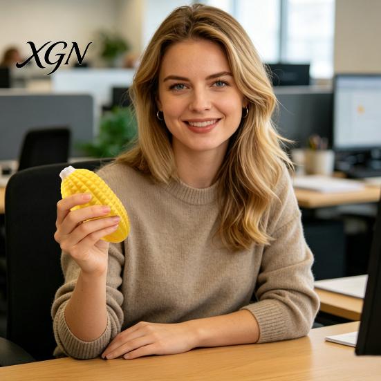 Anxiety Relief Gadget Fake Pineapple Bread Squeeze Toy, Stress Realistic Corn TPR Ball Sensory Soft Simulated Mango Office Desk Fidget Toy Food Shaped