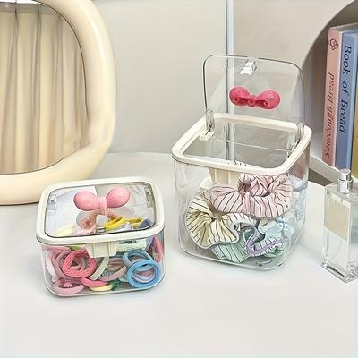 Hair Accessories Storage Organizers, Vanity Accessories Storage Holder Dustproof Box  Laundry Storage Containers  Bathroom