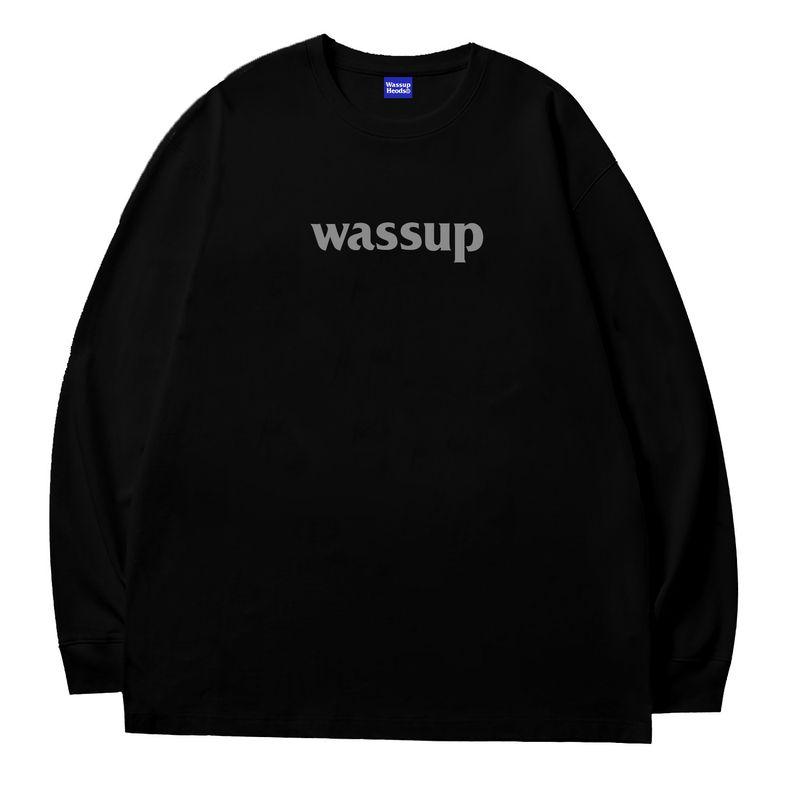 Wassup Heods Chinese Style Long-Sleeve T-Shirt for Men, Autumn and Winter Basic Pure Cotton Base Shirt, Heavyweight American-Style Crew Neck