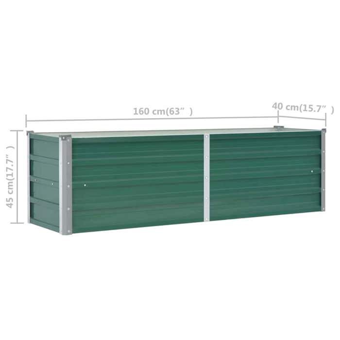 VidaXL Lit Surélevé Acier Galvanisé 160x40x77 cm Vert Jardinière Pot de Fleurs 44851