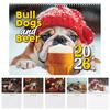 Bulldogs And Beer 2026 Wall Calendar 12-Month Themed Planner with Coil Binding Thick Paper Desktop Calendar for Daily Planning