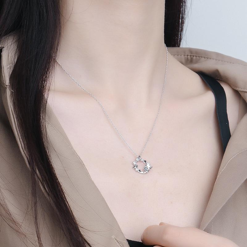 925 Sterling Silver Colorful Star Pendant Necklaces For Women Luxury Original Fantasy Choker Necklace Fashion Jewelry