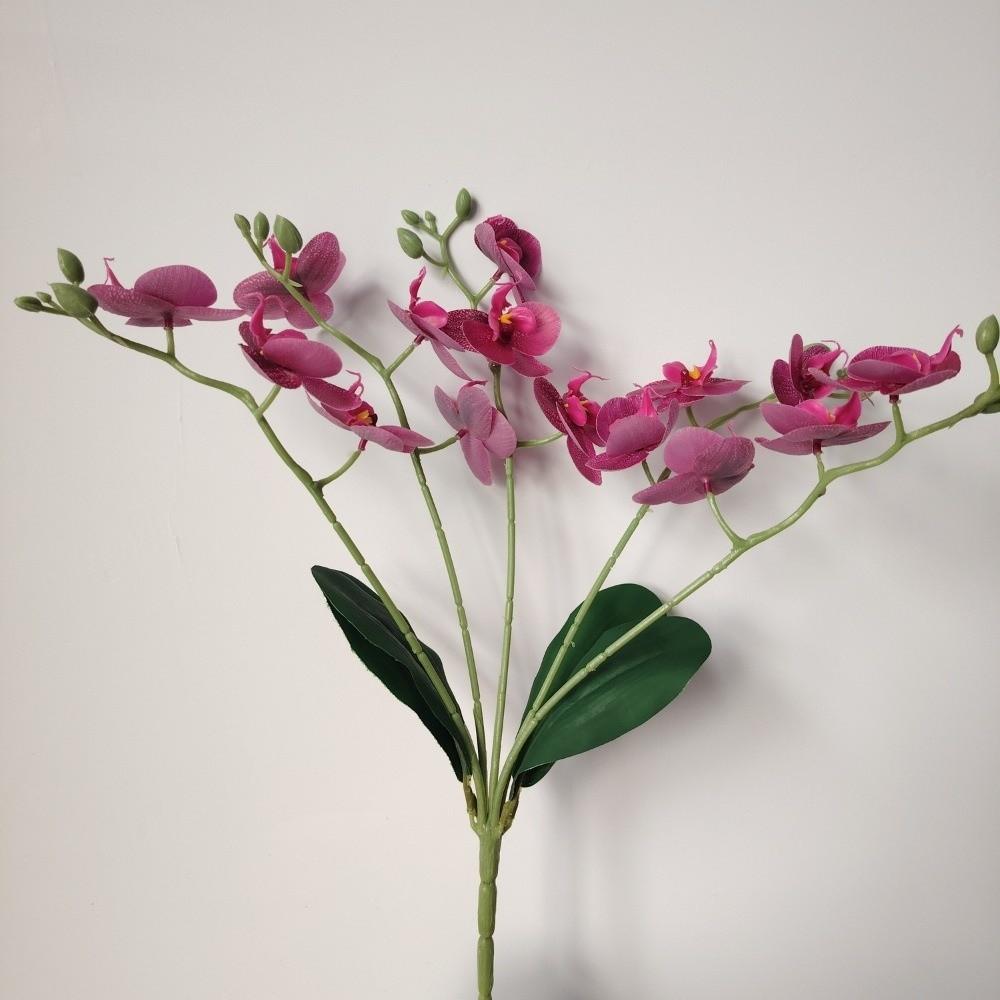 Lifelike Simulation Orchid Flowers 5 Heads Faux Phalaenopsis Fake Flower  Outdoor Garden Decor