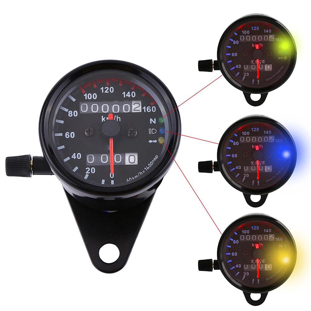 Motorcycle Digital Odometer Speedometer Gauge 160 km/h Range KM/H Display LED Headlamp Neutral Orange Blue Signal Indicators чёрный