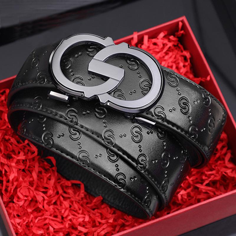 Herren Neuer Gürtel Leder High-End Business Gürtel Einfach Lässig Vielseitig Automatikschließe Gürtel