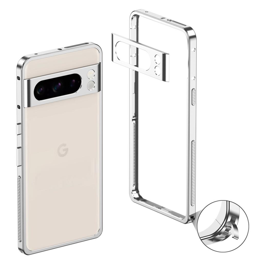 For Google Pixel 8 Pro Bumper Cases Metal Frame Heat Dissipation Cover with Lens Protector
