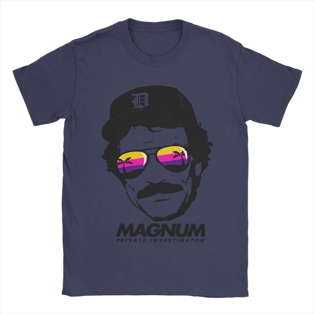 Magnum PI T Shirts Men Pure Cotton Novelty TShirt Crew Neck Tee Shirt Short Sleeve Clothes Classic