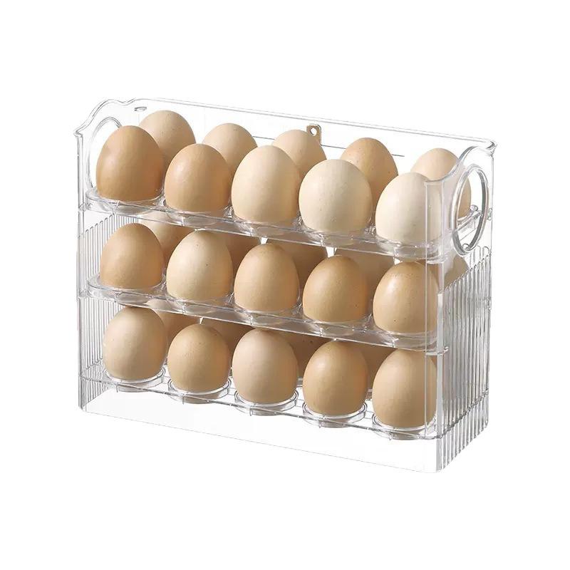 Egg storage box, special narrow multi-layer flip egg box for the side door of the refrigerator, egg tray artifact чистый