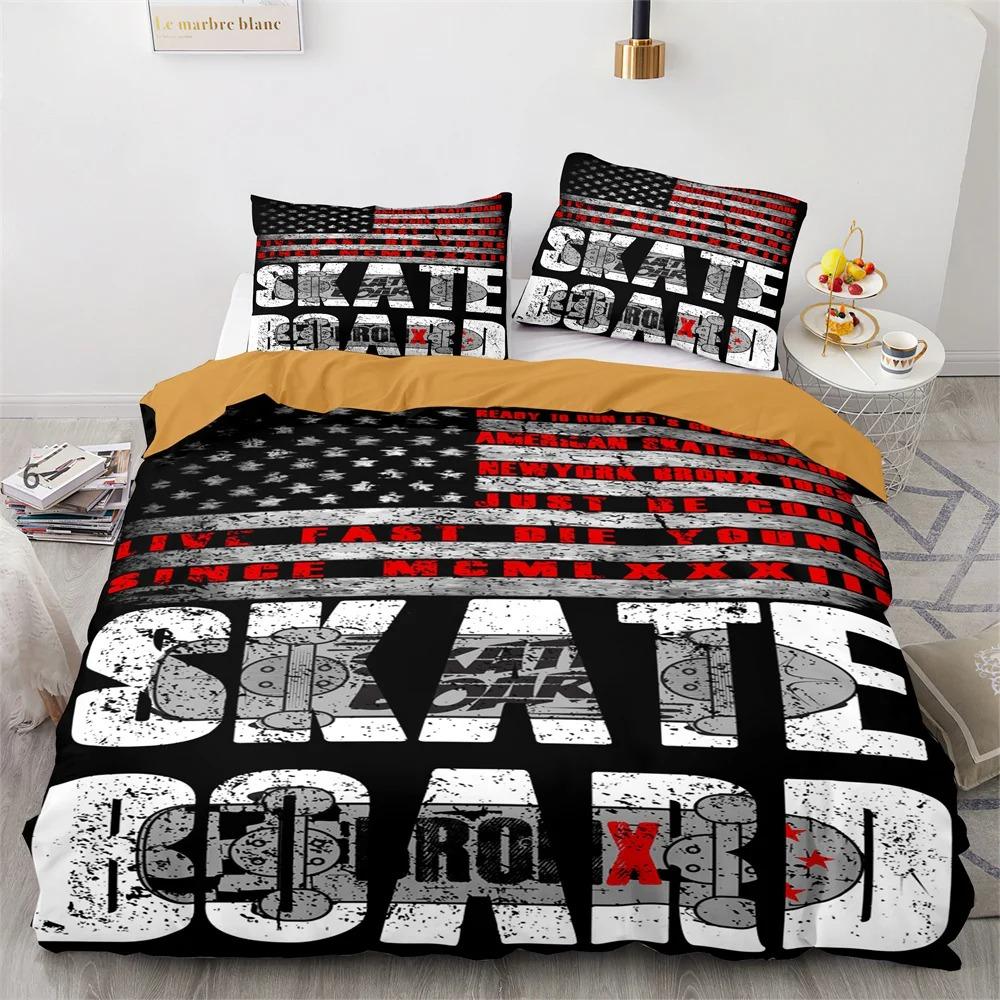 Комплект постельного белья Skateboard Full Size 3D Santa Claus полиэстеровый пододеяльник Skateboard Одеяло Cover Hip Hop Style King Twin Size