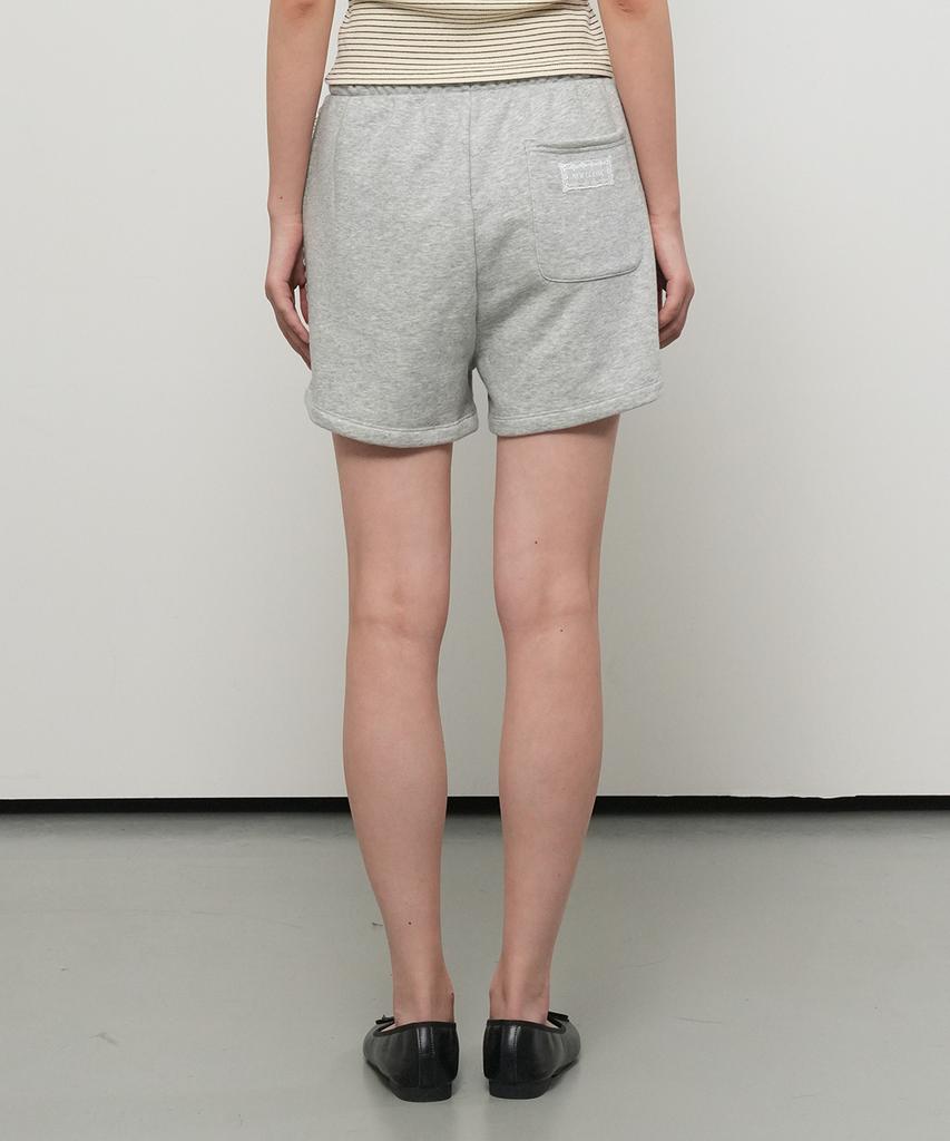 GENERALIDEA Lace-Trimmed Sweat Shorts [Melange Grey] / Gf2Lhp526