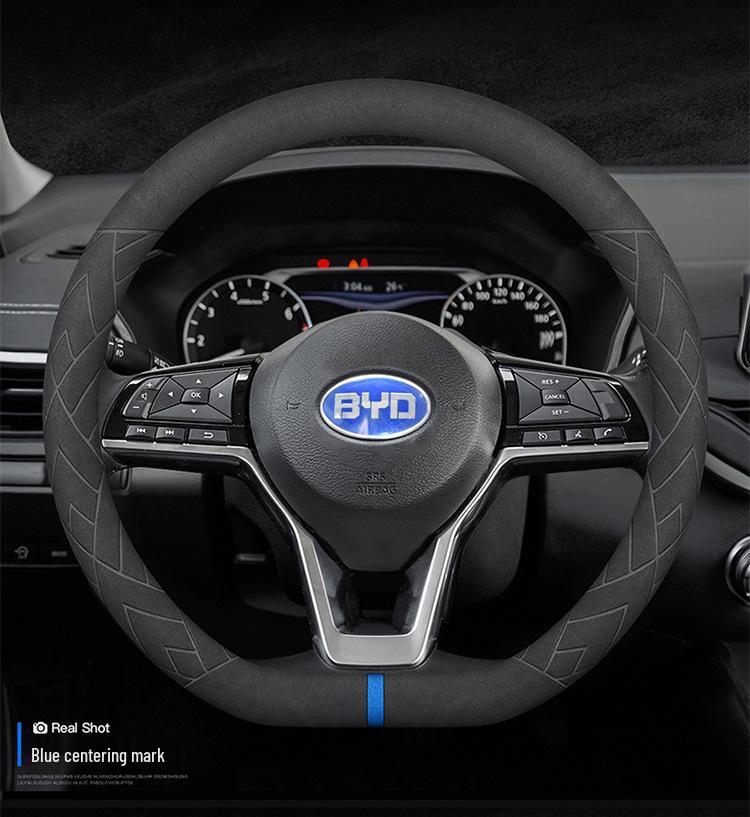 Ultra-Thin Suede Steering Wheel Cover for BYD Han, Song PLUS, Tang DMI, Yuan Pro, Dolphin