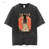 PREMIUM QUALITÄT Ringu Der Ring Sadako Samara Illustriertes T-Shirt Lang- oder Kurzarm Vintage Gewaschen Leicht Vielseitig Unisex