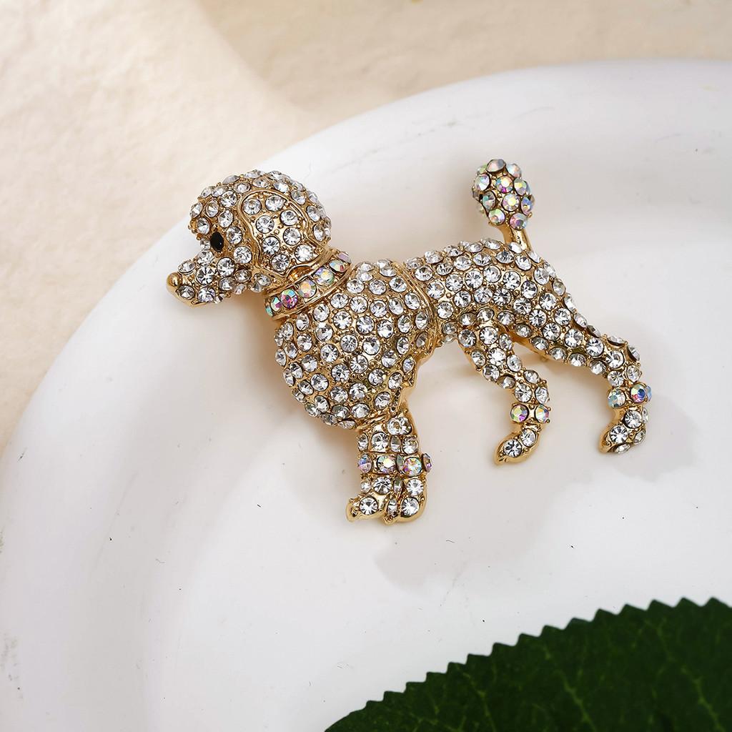 Animal Dog Alloy Brooch With Electroplated Finish For Formal Wear And Gift Purposes