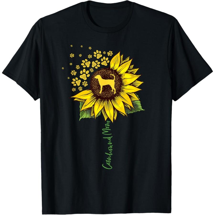 Coonhound Mom Sunflower Redbone Coonhound Gifts Dog Mom Mama Men Women Girls Kids T-Shirt S