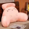 Cute Cartoon Car Headrest Back Cushion Soft Embroidered Plush Lumbar Support Back Pillow Car Seat Waist Protection Accessory Pad