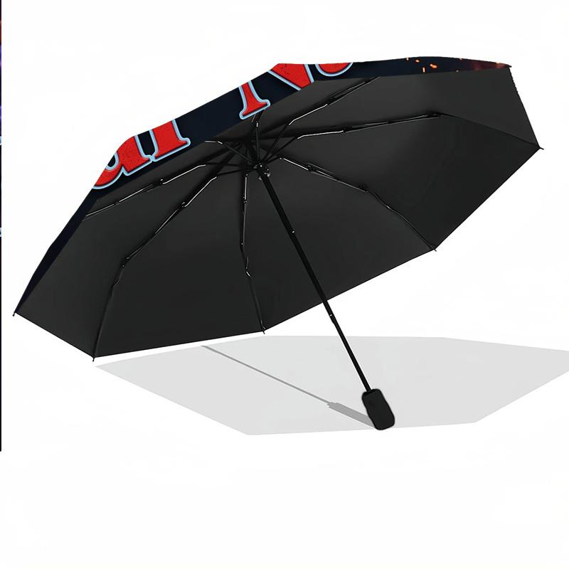 David Bowie Automatic 8‑ribs Umbrella, Custom Name Text Personalized Folding Umbrella Rain Sun Gift