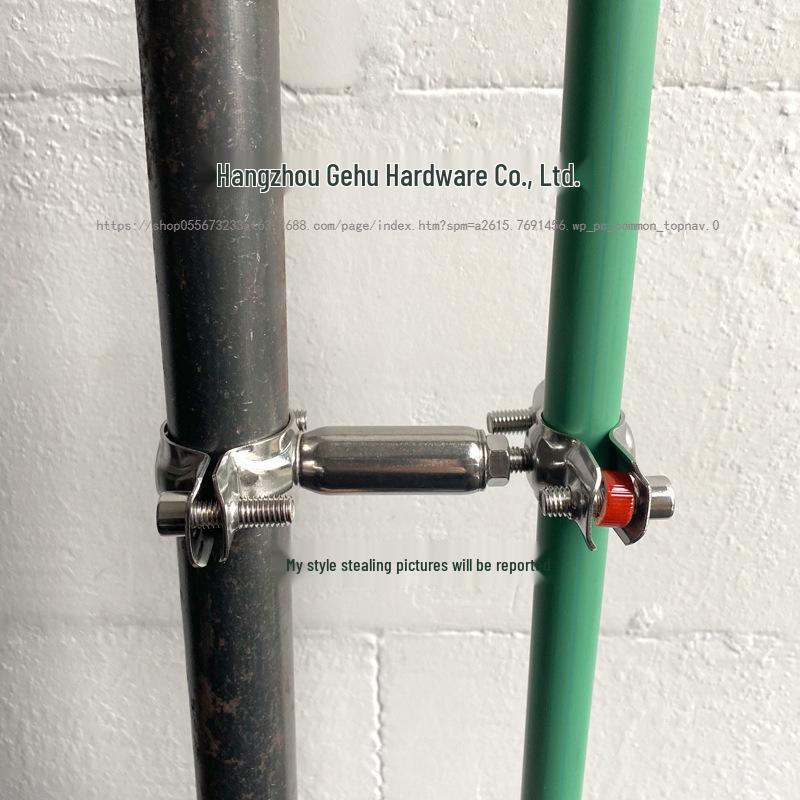 Justerbar Dubbelskikts Rostfritt Stål Dubbelhuvud Rörklämma