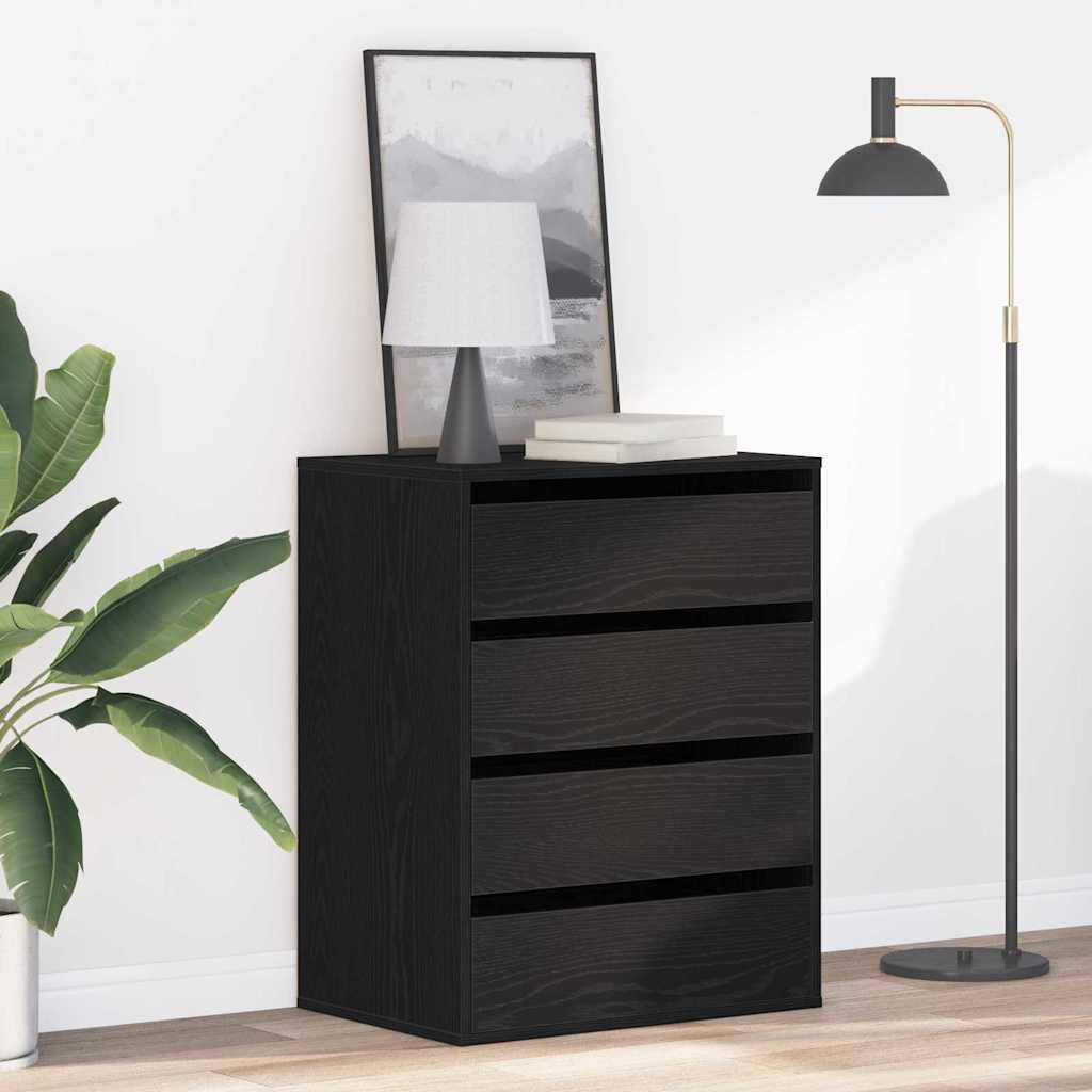 Drawer Chest Black 60 x 41 x 76 cm Engineered Wood