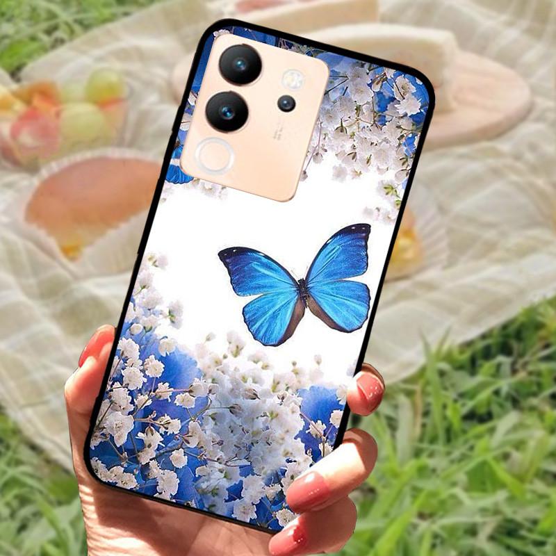 For Vivo V30 Lite Case Cover Silicone Soft Marble Black Bumper Funda Coque for vivo V2314 V30 Lite 5G Full Protective V30Lite