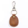 Cowhide Waterdrop IC Induction Access Card Holder - Hand-Stitched Leather Keychain Case